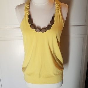 🌟3/$15 Yellow Tank Top with Brown wood BCX Medium